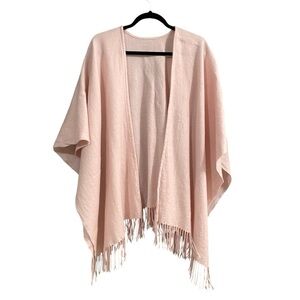 PORTOLANO Pink Wool Shawl Wrap One Size